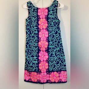 Lilly Pulitzer Delia Shift Dress Fountain Hopping Floral sz 0 Ptp15.5”-16”